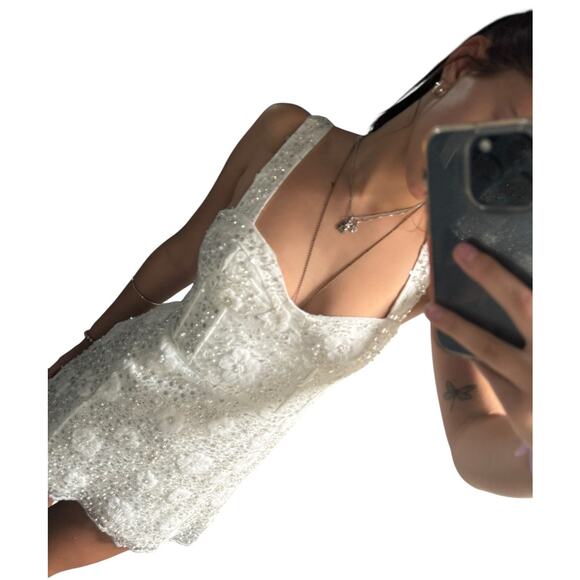 Show Me Your Mumu White Crystal Mini Dress - Stunning! - Picture 3 of 3